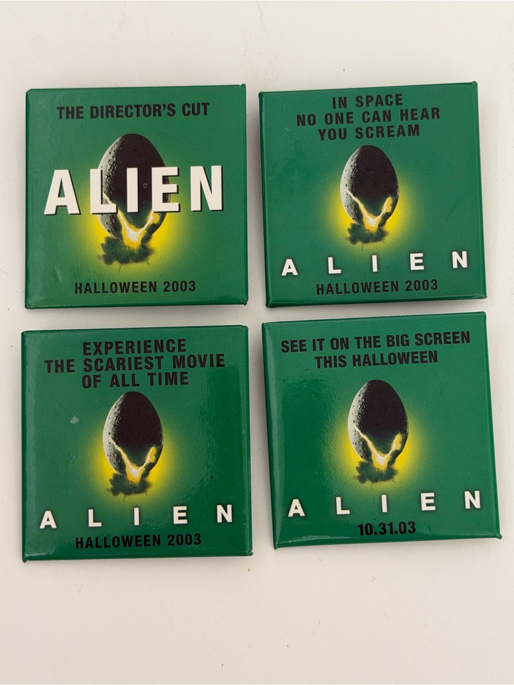 ALIEN (2003) Theater Movie Promo Button Pin Back Movie Release Set Lot Of 4